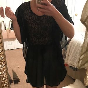 Black Sheer Beach Swim Coverup 👙
